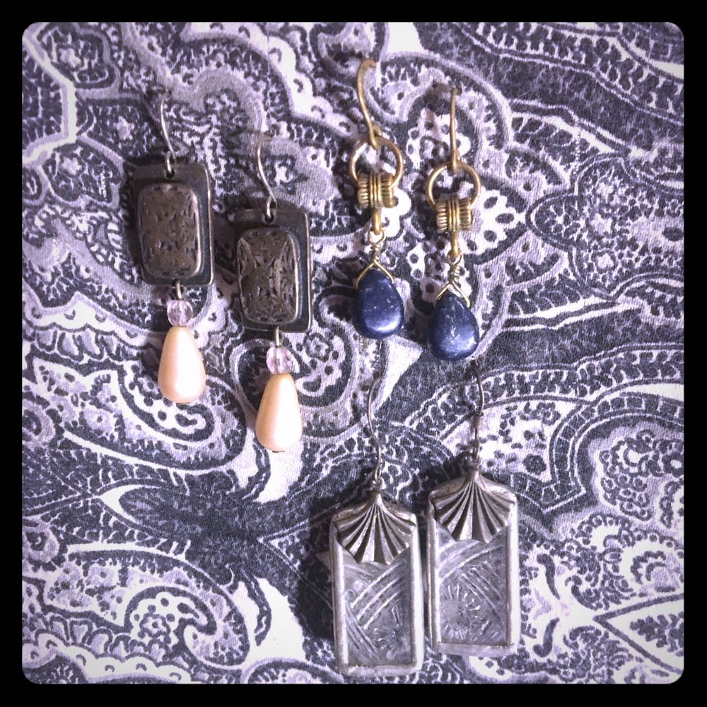 3 pairs of earrings.